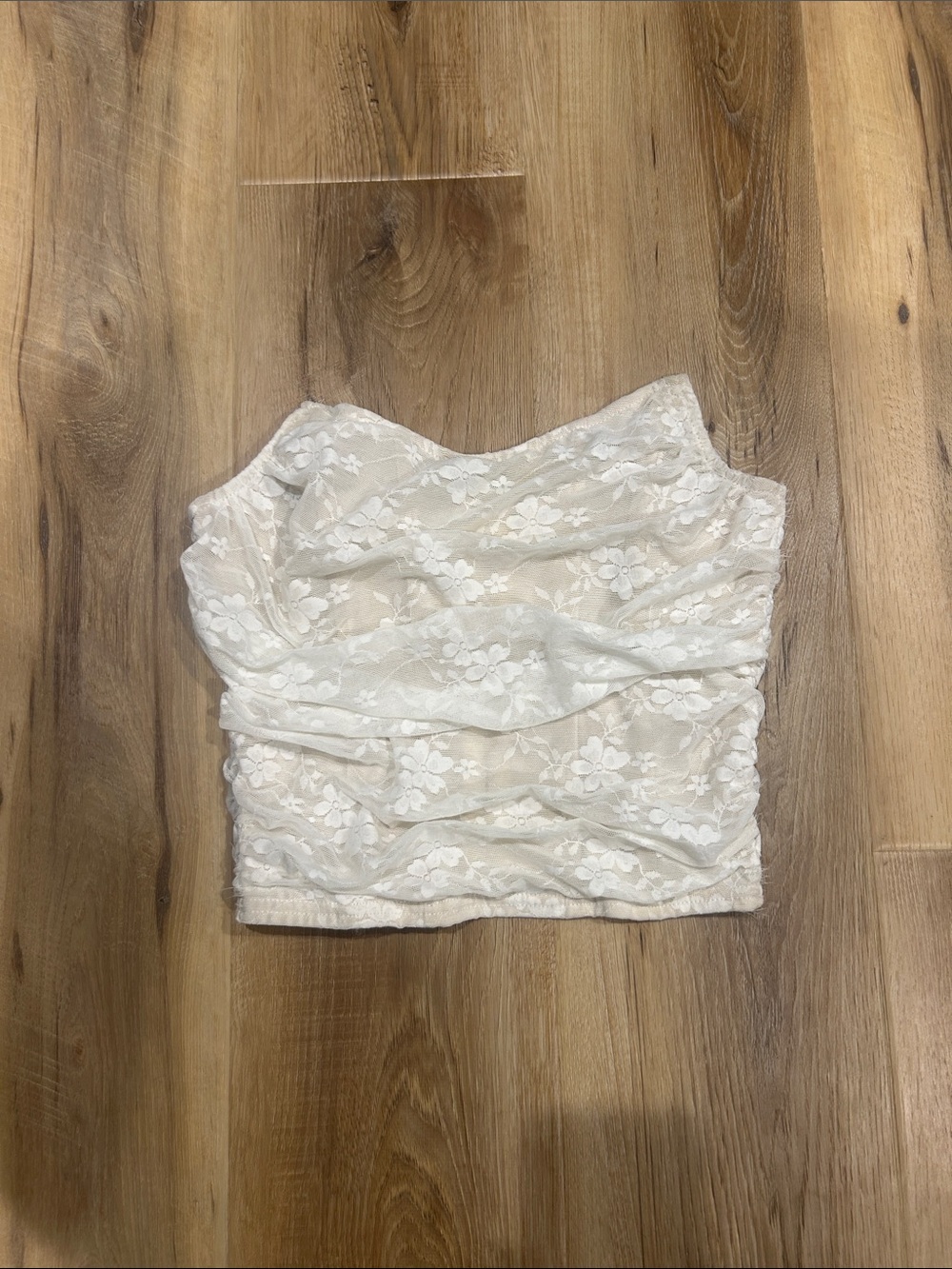 Willow Ivory Lace Strapless Bustier Crop Top